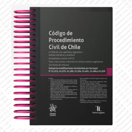 CÓDIGO DE PROCEDIMIENTO CIVIL DE CHILE 2025 - Tirant lo Blanch edición anillada