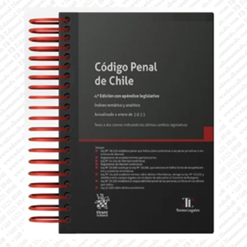 CÓDIGO PENAL DE CHILE 2025 -  Tirant lo Blanch- edición anillada