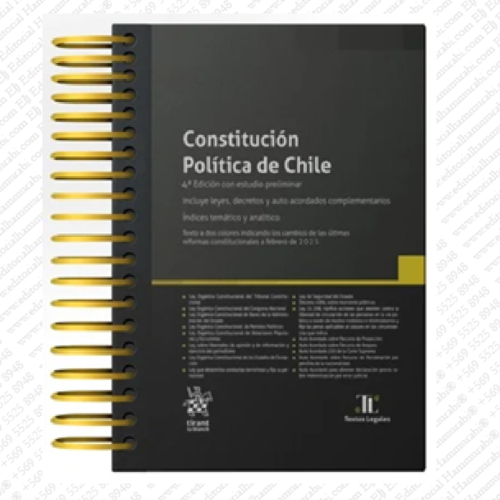 CONSTITUCIÓN POLÍTICA DE CHILE 2025 - Tirant lo Blanch- edición anillada
