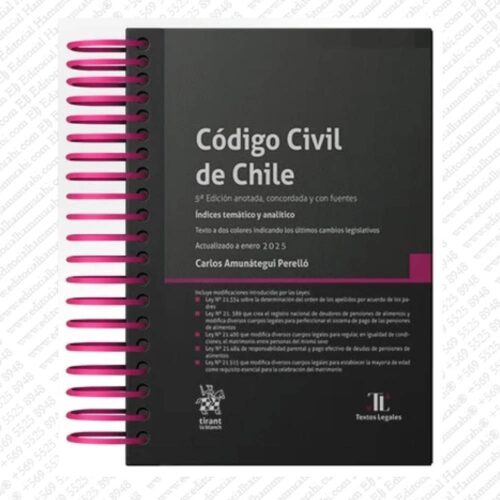 CÓDIGO CIVIL DE CHILE 2025- Tirant lo Blanch - edición anillada