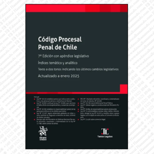 CÓDIGO PROCESAL PENAL DE CHILE 2025 Tirant lo Blanch- edición pocket