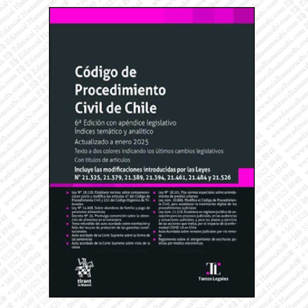 CÓDIGO DE PROCEDIMIENTO CIVIL DE CHILE 2025 - Tirant lo Blanch edición pocket