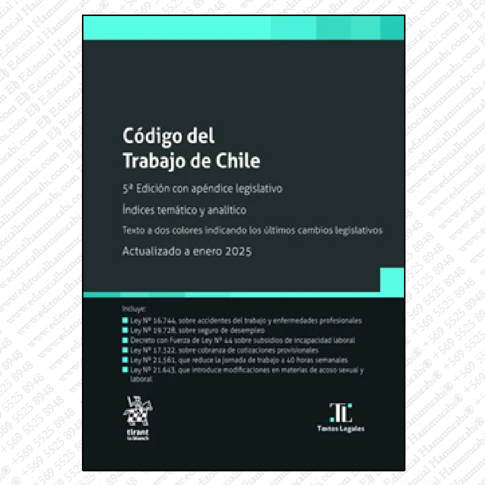 CÓDIGO DEL TRABAJO DE CHILE 2025 – Tirant lo Blanch edición pocket