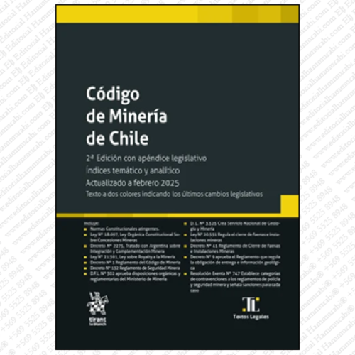 CÓDIGO DE MINERÍA DE CHILE 2025 – Tirant lo Blanch edición pocket