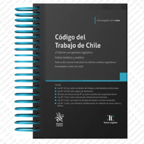 CÓDIGO DEL TRABAJO DE CHILE 2025 – Tirant lo Blanch edición anillada